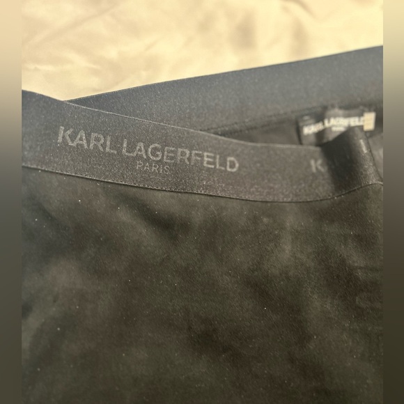 Karl Lagerfeld black suede legging sz L - Picture 4 of 4